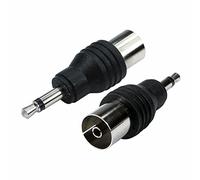 Mr Gadget Solutions Adaptador de enchufe mono de 3,5 mm a enchufe coaxial - Conector de antena de radio TV negro