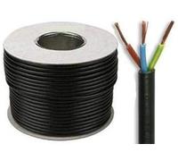 Mr.Gadget's Solutions 10 metros de cable negro flexible negro Flex 3183Y de 1,5 mm, 15 amperios, 3 núcleos, viene con clips de cable gratis