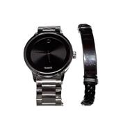 Mr. Gadget's Solutions 2 relojes de acero inoxidable para hombre, movimiento automático, pantalla analógica, reloj con correa de pulsera, color negro, negro