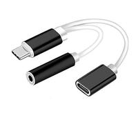 Mr.Gadget's Solutions Adaptador de conector USB-C para auriculares con soporte de cargador, diseño de doble función