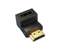 Mr. Gadget's Solutions® Adaptador HDMI macho a hembra, convertidor de ángulo ascendente de 90 grados, extensor plano HDMI en forma de L para TV de pared, Roku, PS5, Fire Stick, Chromecast, Switch,