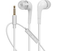 Mr. Gadget's Solutions® Auriculares universales con cable de 3,5 mm con micrófono compatibles con Samsung Galaxy S3 S6 S8 y otros teléfonos Android, auriculares intraurales, color blanco