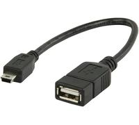 Mr. Gadget's Solutions® Cable adaptador Mini USB OTG para cámaras digitales, USB A hembra a Mini USB B de 5 pines macho