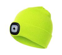 Mr. Gadget's Solutions Gorro de punto unisex con luz LED para invierno, color amarillo neón, Neon Yellow, M