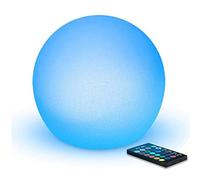 MR.GO 6" LED bola luz esfera lámpara, RGB orbe lámpara color cambiante ambiente con control remoto, 16 colores, brillo variable y batería recargable