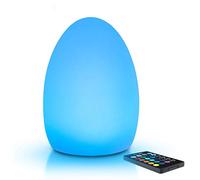 MR.GO LED luz nocturna recargable lámpara de mesa, 8 brillo ajustable, 16 colores, color cambiante, lámpara de noche Rgb brillante de huevo con mando a distancia para la decoración