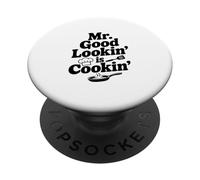 Mr. Good Lookin' Is Cookin' Funny Chef Cocina Humor PopSockets PopGrip Adhesivo