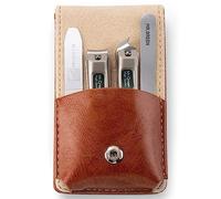 MR.GREEN Set de manicura para hombres, 4 piezas de cortaúñas con estuche de cuero, de acero inoxidable de Solingen, cortaúñas para uñas de manos y pies