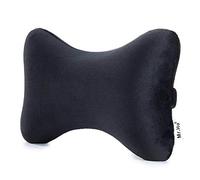 Mr.Ho Terciopelo Almohada para el Reposacabezas del Coche, Cojín Cervical con Soporte de Cuello para el Asiento del Coche con Espuma de Memoria para Conducir - con Cubierta Extraíble-Negro