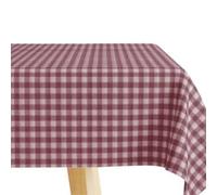 Mr. Hule | Mantel Vichy 400x140 cm Resinado Antimanchas e Impermeable de Loneta de Algodón | Mantel Vichy Granate Resistente y Fácil de Limpiar, Ideal para Cocina y Comedor y Corte a Medida