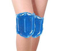 MR.ICE Paquete de 2 paquetes de hielo para lesiones - Almohadillas de compresión de gel reutilizables para calor y frío con correa elástica ajustable - Terapia Rodillera de felpa para cirugía, alivio del dolor de articulaciones y músculos