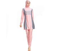 Mr Lin123 - Traje de baño musulmán para mujer, traje de baño conservador musulmán, bañador islámico, natación, surf Wear Burkini (L, rosa)