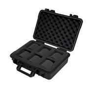 MR Maestro Relojero - Caja de Almacenamiento de Relojes Resistente al Agua y Golpes | 6 Compartimentos Acolchados | Válvula de Alivio Barométrica, Negro, para 6 Relojes, PVC Alto Grado