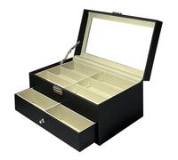 MR Maestro Relojero - Vitrina para Gafas | Organizador de Joyas | Bandeja y Soporte para 12 Gafas de Sol | Estuche de Almacenamiento para Colecciones y Accesorios | Muy Resistente