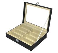 MR Maestro Relojero - Vitrina para Gafas | Organizador de Joyas | Bandeja y Soporte para 8 Gafas de Sol | Estuche de Almacenamiento para Colecciones y Accesorios | Muy Resistente
