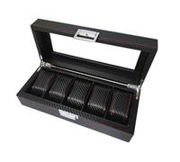 MR Maestro Relojero - Vitrina para Guardar 5 Relojes | Fibra de Carbono | Ideal para Organización de Joyas y Relojes, Muy Practico, Estupendo para Regalo