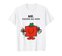 Mr. Men Little Miss Meme - Mr. Strong - Mr. Flexing All Over Camiseta, Hombre, Blanco, XL