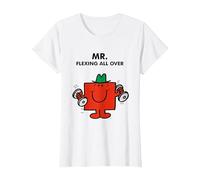 Mr. Men Little Miss Meme - Mr. Strong - Mr. Flexing All Over Camiseta, Mujer, Blanco, L