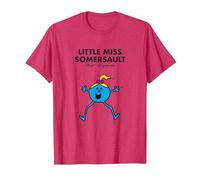 Mr. Men Little Miss Somersault Camiseta Camiseta, Hombre, Rojo Jaspeado, M