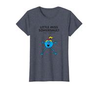 Mr. Men Little Miss Somersault Camiseta Camiseta, Mujer, Azul Jaspeado, M