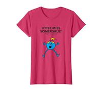 Mr. Men Little Miss Somersault Camiseta Camiseta, Mujer, Rojo Jaspeado, XL