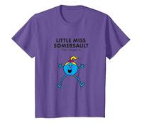 Mr. Men Little Miss Somersault Camiseta Camiseta, Niños, Morado Jaspeado, 6 años