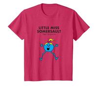 Mr. Men Little Miss Somersault Camiseta Camiseta, Niños, Rojo Jaspeado, 8 años