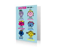 Danilo Promotions LTD Mr Men & Little Miss, Tarjeta de cumpleaños MR055 de 7 x 6, para tu hermana