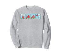 Mr. Men Mr. Strong - Libro de cómic Retro Sudadera, Unisex para Adultos, Gris Jaspeado, L