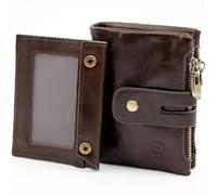 MR.MORGAN Billetera Hombre de Piel Genuina Italiana con Bloqueo RFID - Compartimentos: 14 Tarjetas, 2 Monedas, 1 Billetes, Ventana ID, Portatarjetas Extraíble - Cartera Unisex, Marrón.