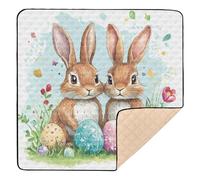 Mr & Mrs - Alfombra de juego de espuma suave para bebés para interiores y exteriores, impermeable, para bebés y niños pequeños, 50 x 50 pulgadas