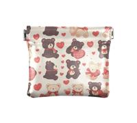 Mr & mrs Bear Anime Valentine Cartoon - Monedero de piel para mujer, práctico bolso de maquillaje para mujer, MR & MRS Bear Anime Valentine Cartoon, 1 size, Arte impreso