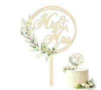 Mr & Mrs - Decoración de madera para tartas de boda