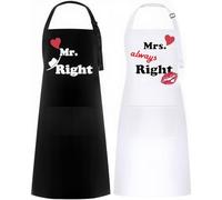 Mr & Mrs delantal, 2 piezas delantales de cocina para pareja, impermeable, regalo aniversario pareja, regalo aniversario boda, regalos para parejas, para boda cumpleaños San Valentín Navidad