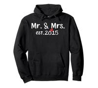 Mr. & Mrs. EST. 2015 Amor Aniversario Marido Esposa Pareja T Sudadera con Capucha