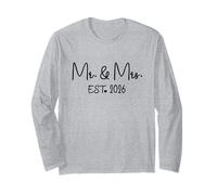 Mr. Mrs. EST. 2026 Recién Casados promovidos a la señora, Mr Wedding Manga Larga