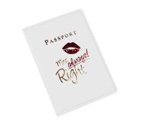 Mr. Mrs. Funda tipo cartera para pasaportes, funda esencial de viaje para mujeres y hombres, protector de pasaportes de cuero, regalo de despedida de soltera, esencial para viajes, White, Mass Beauty