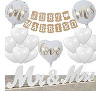 Mr & Mrs Guirnalda con 23 Globos decoración de boda, oficina de registro