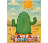 Mr. & Mrs. Panda Pintar por números cactus Sol Design 40 x 50 cm Sin marco - separación, plantas, divorcio, nuevo comienzo, planta de cactus, enfermedad del amor