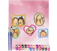 Mr. & Mrs. Panda Pintar por números Familia de erizos 40 x 50 cm Sin marco - mamá, papá, solidaridad, Día del Padre, hermano