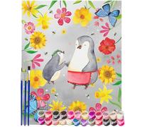 Mr. & Mrs. Panda Pintar por números Mamá pingüino con niño 40 x 50 cm Sin marco - Familia, Día de la Madre, Regalo, hermana, regalo madre, Día del Padre, día de la madre, Madre, Mami