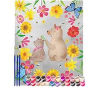 Mr. & Mrs. Panda Pintar por números oso niño 40 x 50 cm Con marco - mamá, Regalo, Día de la Madre, Mamá, hija, ídolo, papá, mami, Familia
