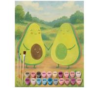 Mr. & Mrs. Panda Pintar por números palta par Design 40 x 50 cm Sin marco - baby party, fruta, familia, verduras, aguacate, niños, embarazo
