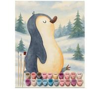 Mr. & Mrs. Panda Pintar por números pingüino marzo Design 40 x 50 cm Con marco - madrugador, familia, orgulloso, Pingüinos, Invierno, hermana, Polo Norte