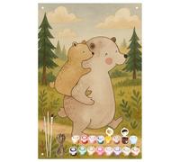 Mr. & Mrs. Panda Pintar por números - Placa metálica Papá Oso Design - tío, Familia, mamá, mejor padre del mundo, regalo, familia, cumpleaños, hermana