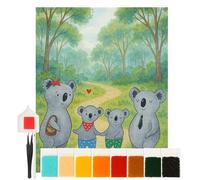 Mr. & Mrs. Panda Pintura de Diamantes Familia Koala con dos hijos Design 40 x 50 cm Sin marco - Día de la Madre, Día del Padre, oso koala, vida familiar, hermana, Juntos, mejor familia