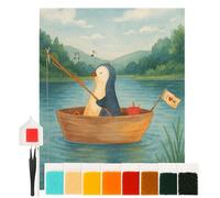 Mr. & Mrs. Panda Pintura de Diamantes pingüino barco de pesca Design 40 x 50 cm Con marco - divorcio, Invierno, Polo Norte, Pingüinos, nuevo comienzo