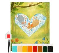 Mr. & Mrs. Panda Pintura de Diamantes Ratones en un corazón Design 40 x 50 cm Con marco - persona favorita, Amar, Propuesta de matrimonio, regalo de amor, Dos, aniversario, para siempre, compromiso