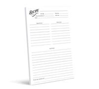 Mr.Mug Recipe Writing Pad, 50-Pack Matte Pages, 8.5" x 11", Inspired Recipe Binder Pages, No-Smear Writing Surface for DIY Cookbooks & Organizers,