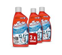 Mr Muscle Desatascador de pelo para pelo y pelo de mascotas, seguro para mangueras, 3 unidades de 500 ml